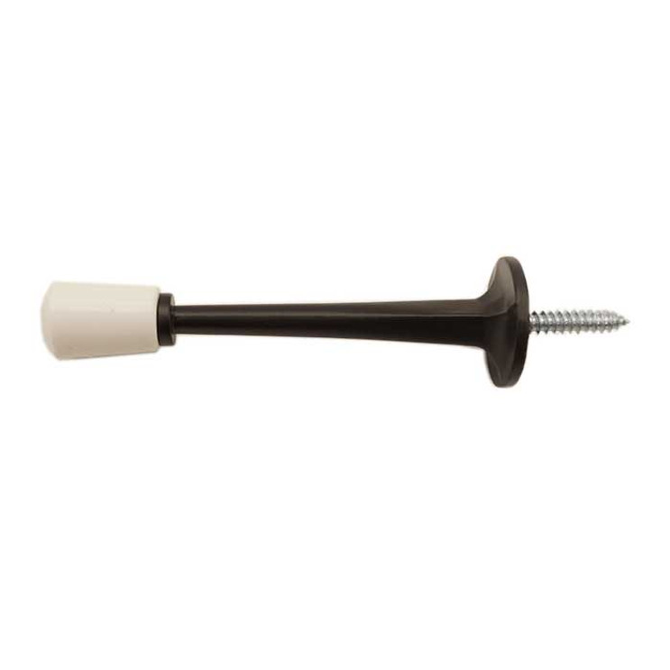 Orca Hardware Hd Rigid Door Stop With White Tip Regular Duty, Brass, 3" Length, Oil Rubbed Dark Bronze