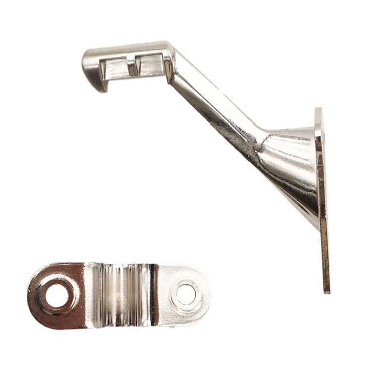 Orca Hardware Handrail Bracket Regular Duty, Zinc Alloy, Bright Polished Chrome