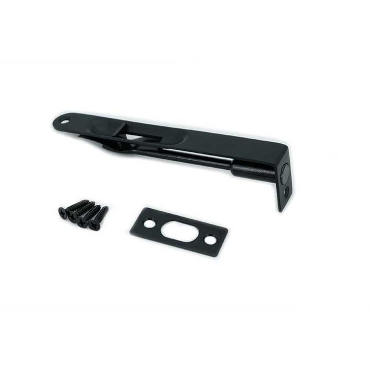 Orca Hardware Flush Bolt, Radius Corner, 6 Inch, Matte Black