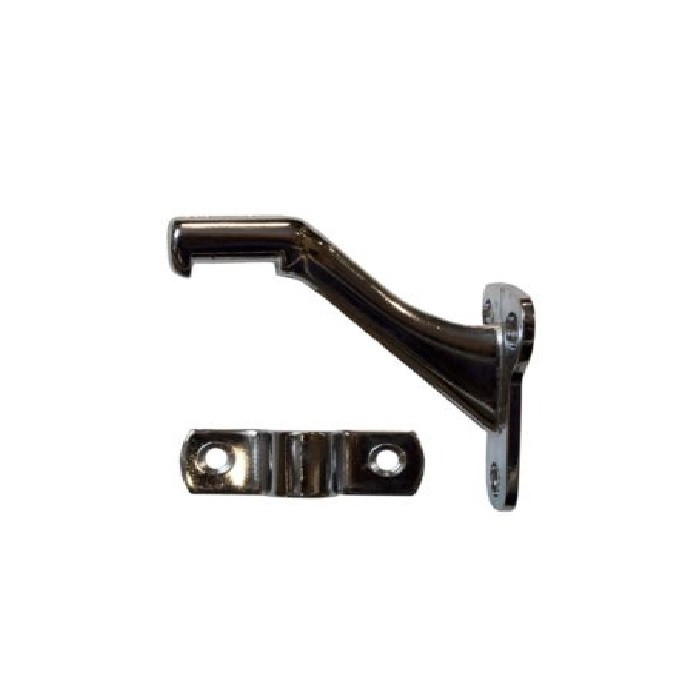 Orca Hardware Handrail Bracket Standard, Zinc Alloy, Bright Polished Chrome