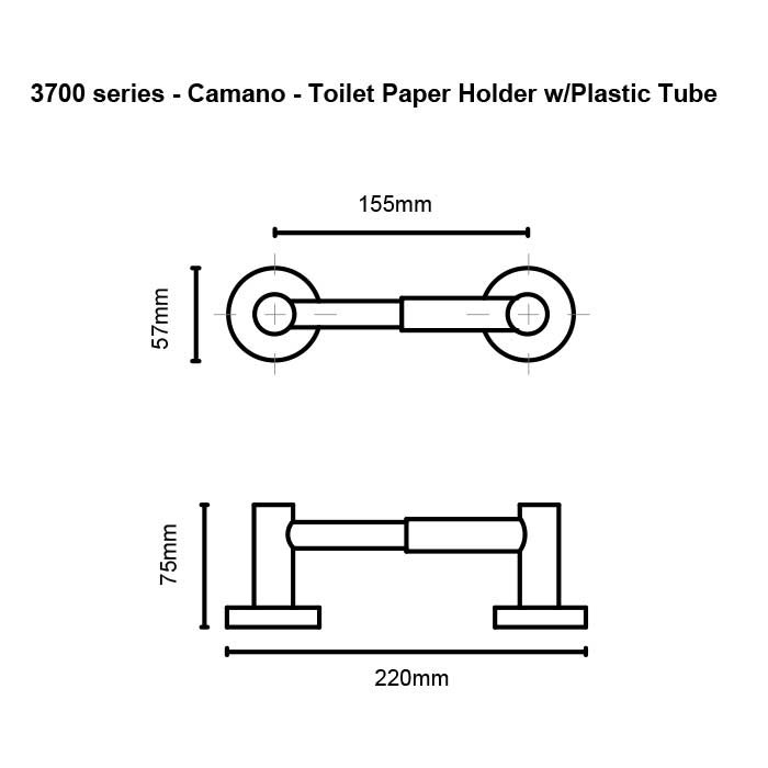 Orca Hardware Camano Toilet Paper Holder W/Plastic Tube With Plastic, Polished Chrome