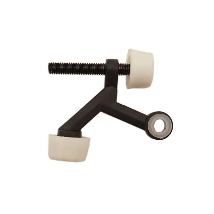 Orca Hardware Hinge Pin Door Stop, With White Tip, Zinc Alloy, Matte Black