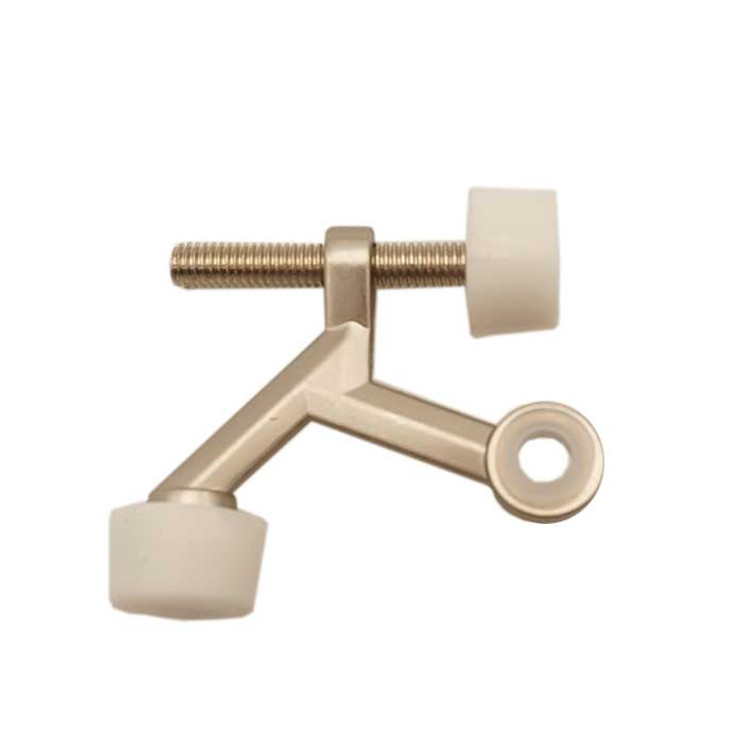 Orca Hardware Hinge Pin Door Stop, With White Tip, Zinc Alloy, Satin Nickel