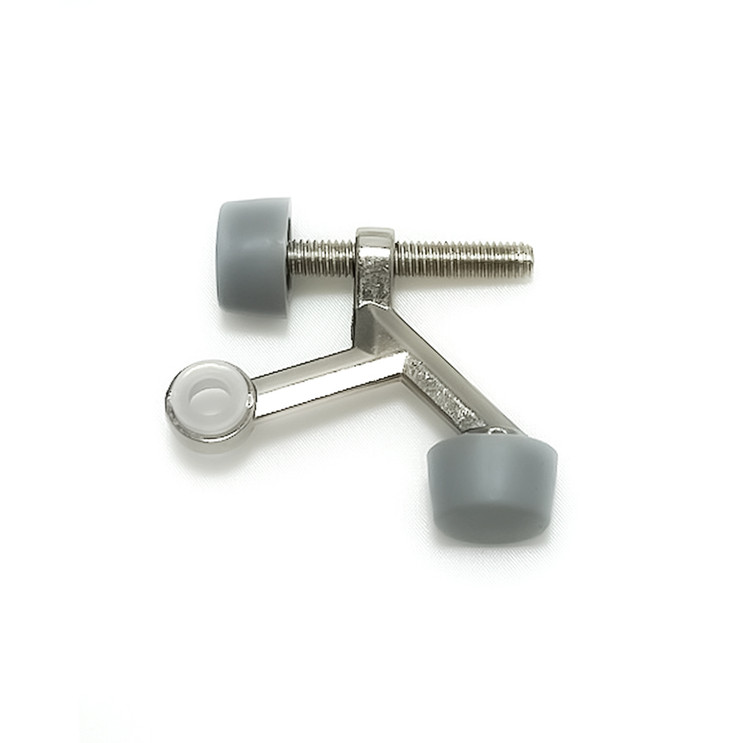 Orca Hardware Hinge Pin Door Stop, With Grey Tip, Zinc Alloy, Satin Nickel