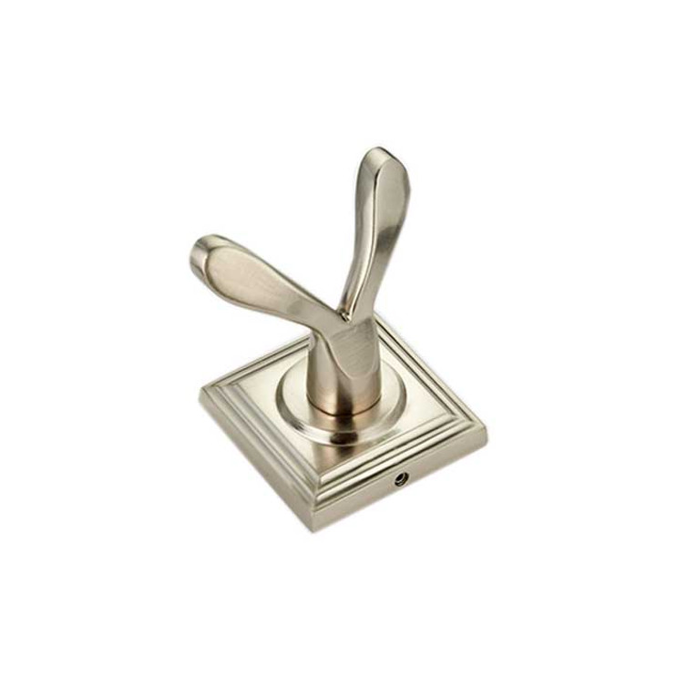 Orca Hardware Harstine Double Robe Hook, Satin Nickel