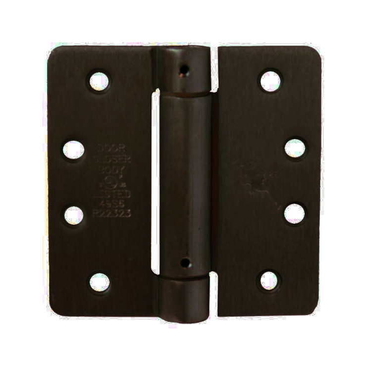Orca Hardware Spring Steel Hinge 4" X 4" X 1/4" Radius Corner, /Us10B, Oil Rubbed Bronze