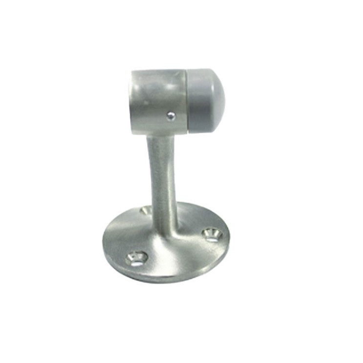 Orca Hardware Floor Mount Door Stop, 3-1/8" Eight, Gray Rubber Tip, Satin Chrome
