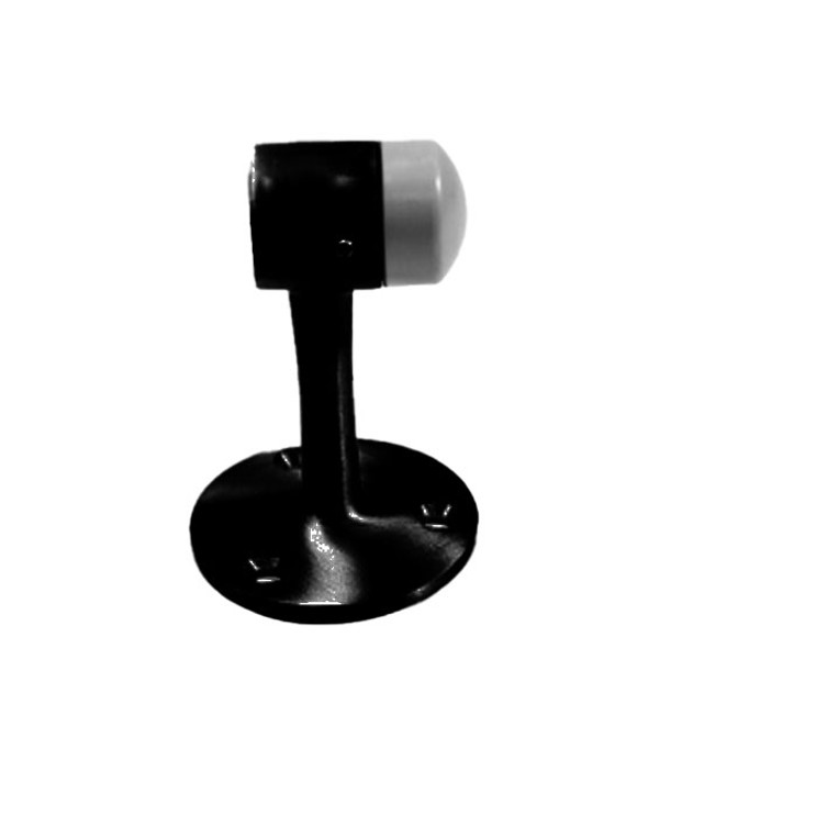 Orca Hardware Floor Mount Door Stop, 3-1/8" Height, Rubber Tip, Matte Black