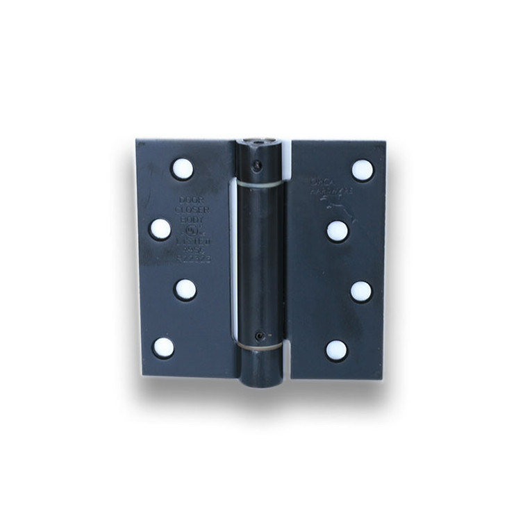 Orca Hardware Spring Steel Hinge 4" X 4" X Square Corner, Z Hole Pattern, Matte Black