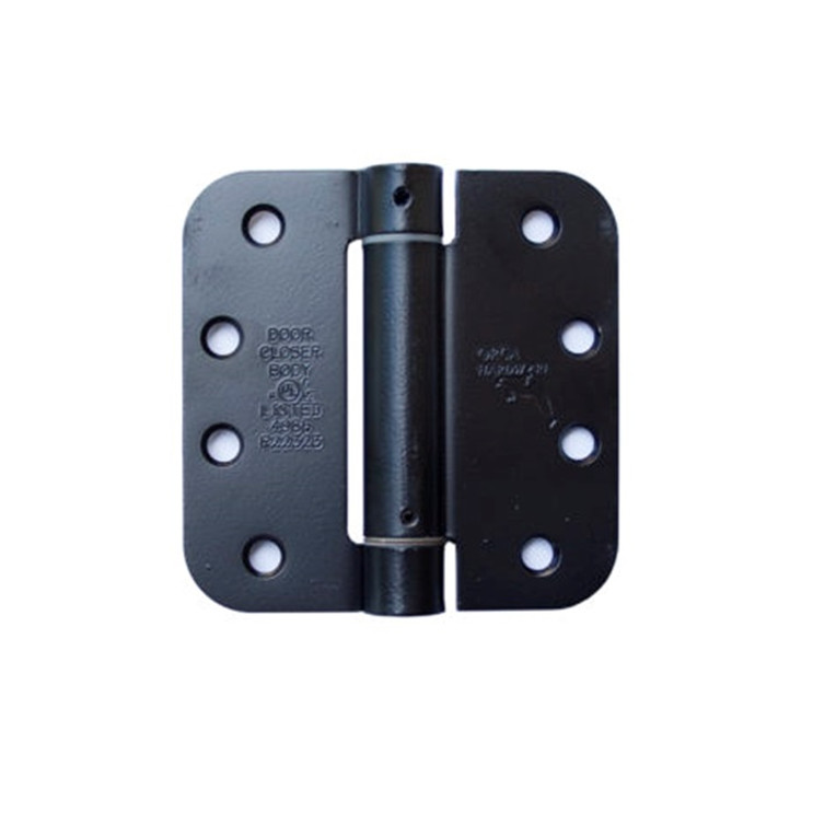 Orca Hardware Spring Steel Hinge 4" X 4" X 5/8" Radius Corner, Matte Black