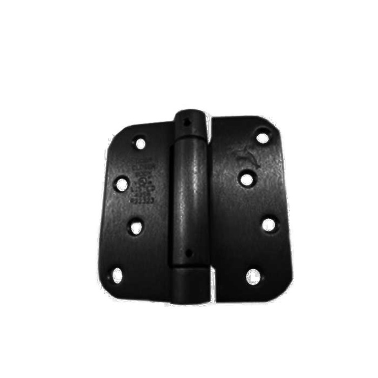 Orca Hardware Spring Steel Hinge 4" X 4" X 5/8" Radius Corner, Z Hole Pattern, Matte Black