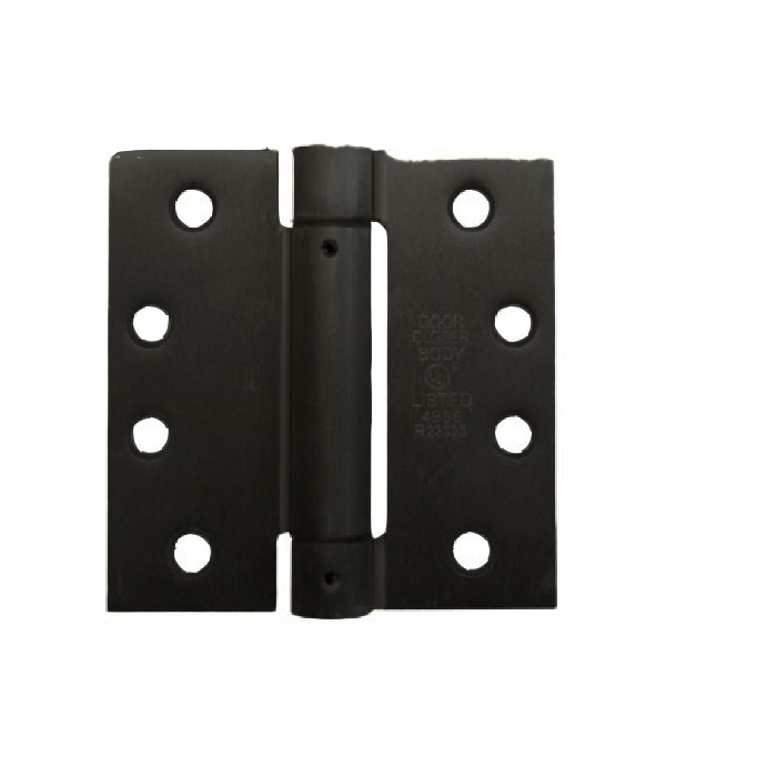 Orca Hardware Spring Steel Hinge 4" X 4" X Square Corner, Matte Black