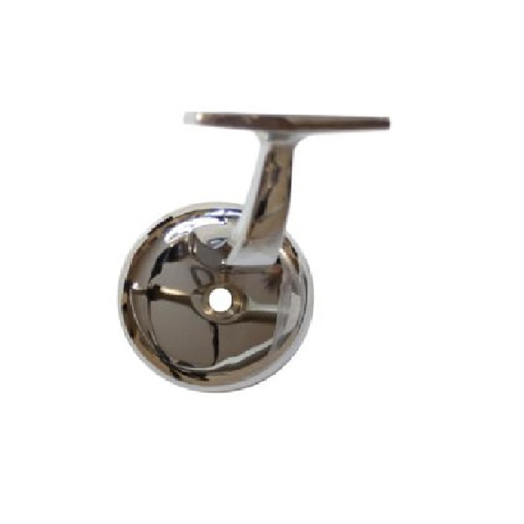 Orca Hardware Hd Handrail Bracket With Round Base Heavy Duty, Zinc Alloy, Bright Polished Chrome