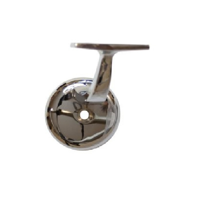 Orca Hardware Hd Handrail Bracket With Round Base Heavy Duty, Zinc Alloy, Bright Polished Chrome
