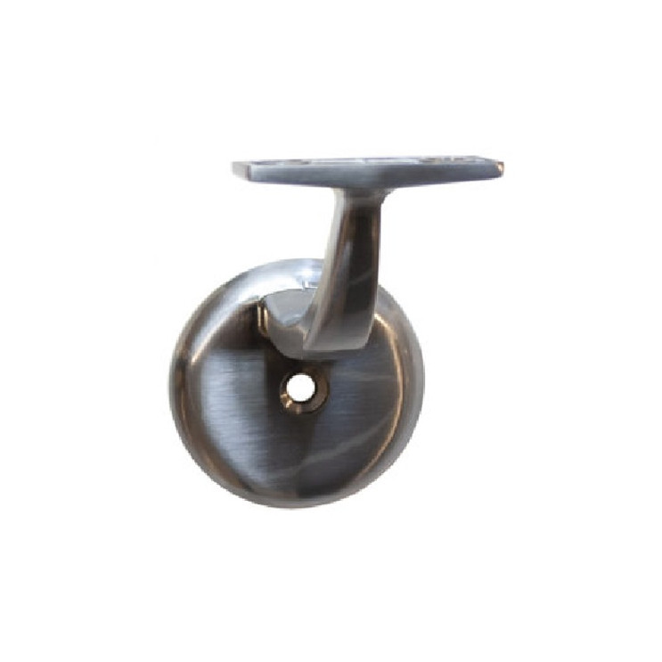 Orca Hardware Hd Handrail Bracket With Round Base Heavy Duty, Zinc Alloy, Satin Chrome