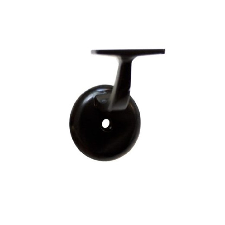Orca Hardware Hd Handrail Bracket With Round Base Heavy Duty, Zinc Alloy, Matte Black