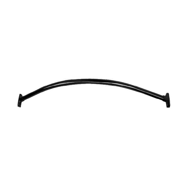Orca Hardware Shower Curtain Rod With Holders Curved, 5' Length, Matte Black