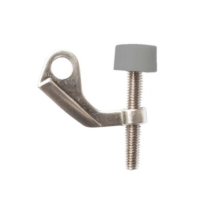 Orca Hardware Hinge Pin Door Stop, With Grey Tip, Zinc Alloy, Satin Chrome
