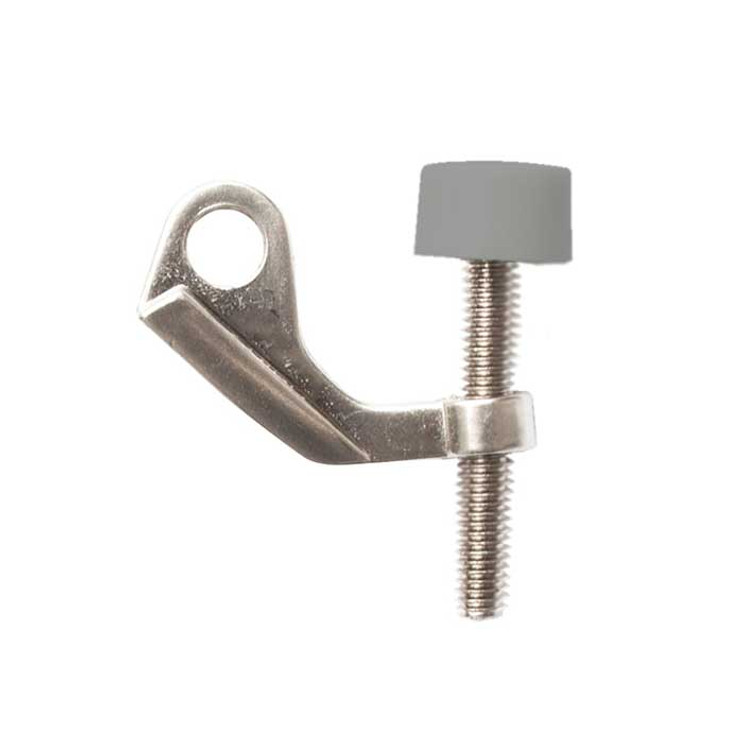Orca Hardware Hinge Pin Door Stop, With Grey Tip, Zinc Alloy, Satin Nickel