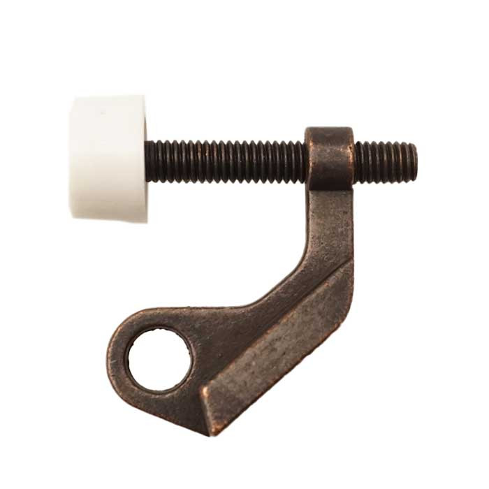 Orca Hardware Hinge Pin Door Stop, With White Tip, Zinc Alloy, Oil Rubbed Dark Bronze