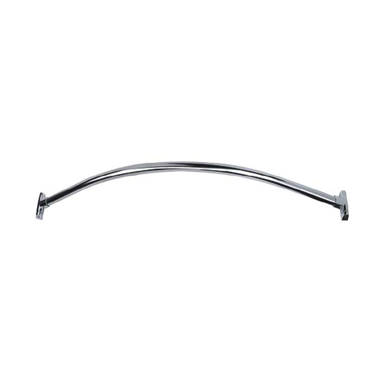 Orca Hardware Shower Curtain Rod With Holders Curved, 6' Length, Satin Stainless