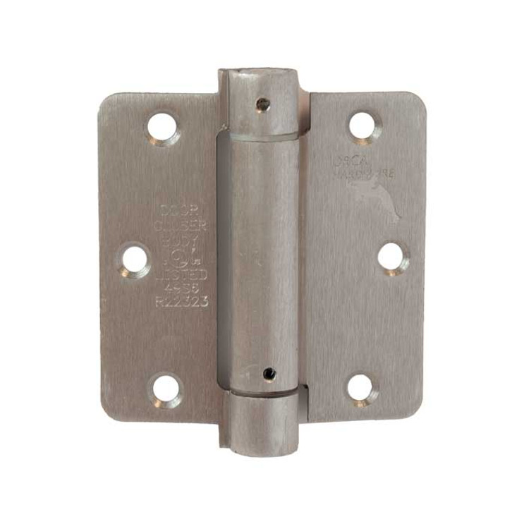 Orca Hardware Spring Steel Hinge 3-1/2" X 3-1/2" X Square Corner, Satin Nickel