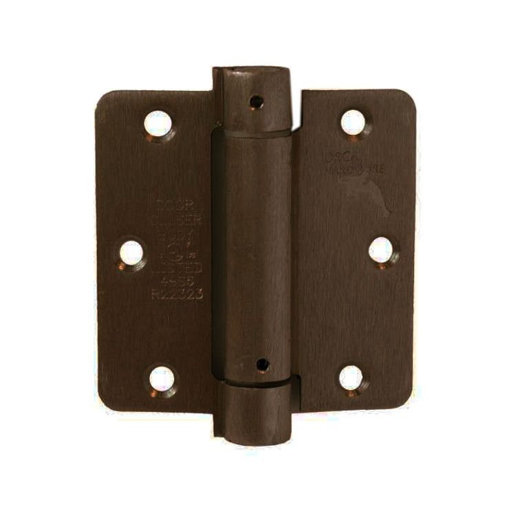 Orca Hardware Spring Steel Hinge 3-1/2" X 3-1/2" X Square Corner, /Us10B, Oil Rubbed Bronze