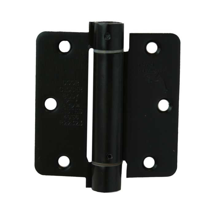 Orca Hardware Spring Steel Hinge 3-1/2" X 3-1/2" X 1/4" Radius Corner, /Us10B, Oil Rubbed Bronze