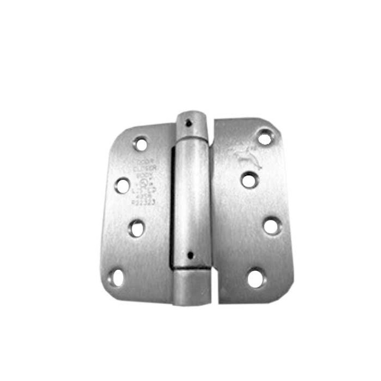 Orca Hardware Spring Steel Hinge 4" X 4" X 5/8" Radius Corner, Z Hole Pattern, Bright Polished Chrome