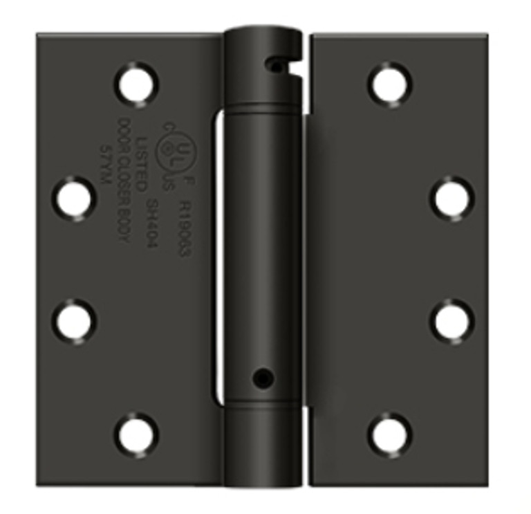 Orca Hardware Spring Steel Hinge 4-1/2" X 4-1/2" X Square Corner, /Us10B, Oil Rubbed Bronze