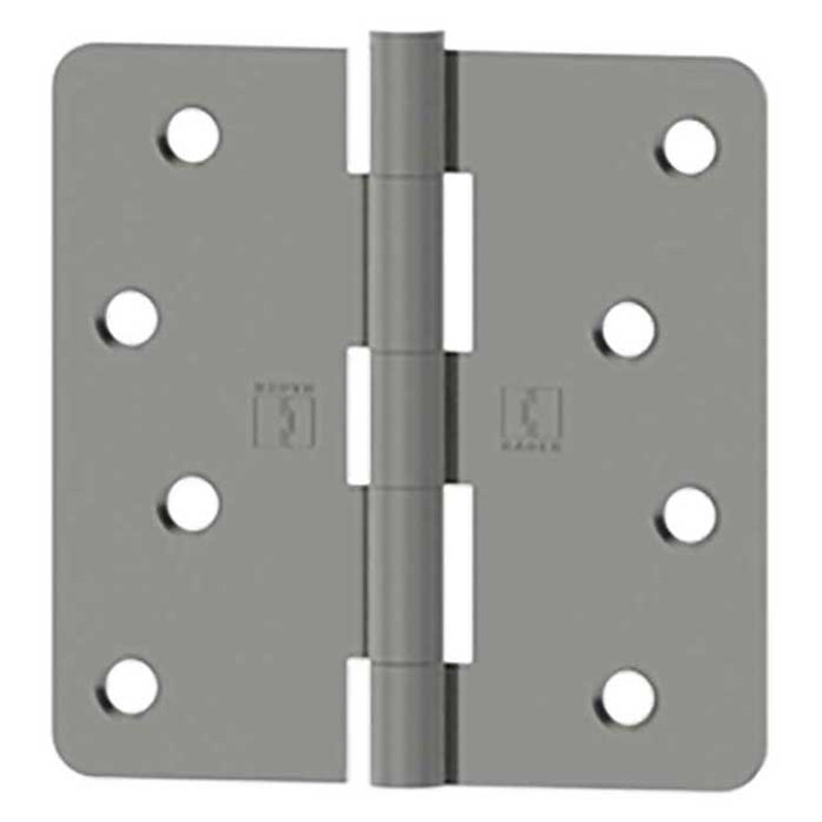 Hager Full Mortise Residential Hinge 1/4" Radius Corner Plain Bearing Steel 3-1/2" X 3-1/2", Bright Polished Chrome