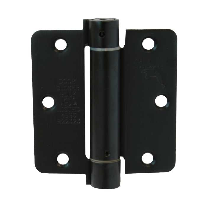 Orca Hardware Spring Steel Hinge 3-1/2" X 3-1/2" X 1/4" Radius Corner, Matte Black