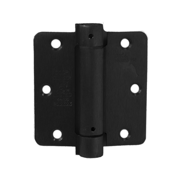Orca Hardware Spring Steel Hinge 3-1/2" X 3-1/2" X Square Corner, Matte Black