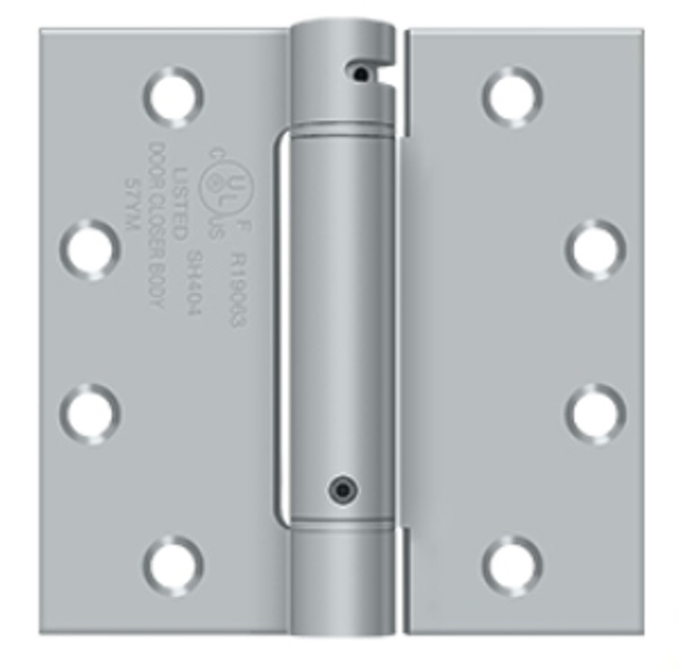 Orca Hardware Spring Steel Hinge 4-1/2" X 4-1/2" X Square Corner, Satin Chrome