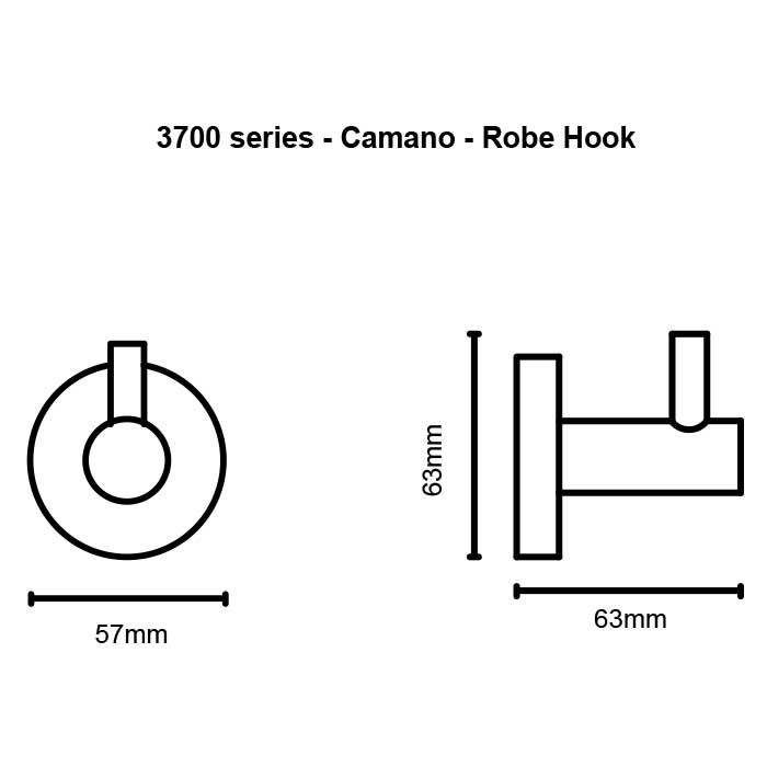 Orca Hardware Camano Robe Hook, Satin Nickel