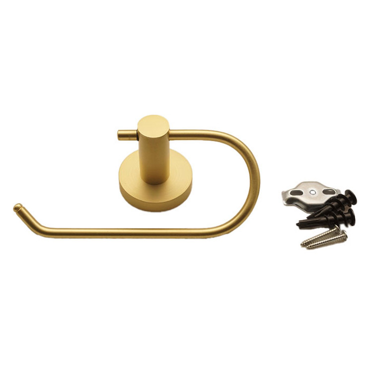 Orca Hardware Camano Curved Euro Toilet Paper Holder, Ch Polished Chrome, Satin Brass