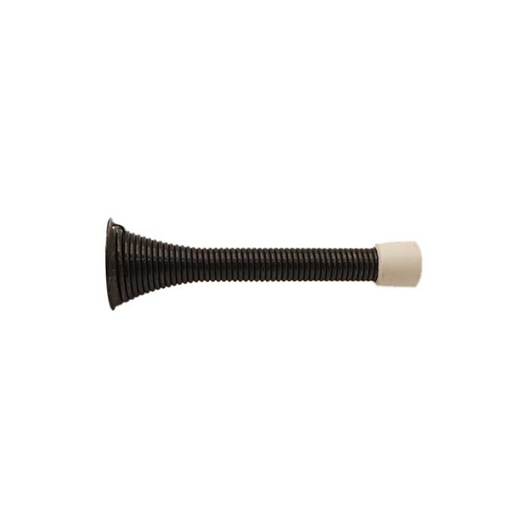 Orca Hardware 3-1/8" Spring Door Stop With White Tip, Oil Rubbed Dark Bronze