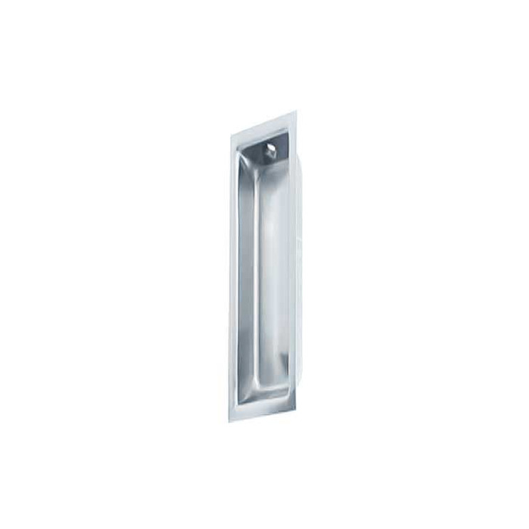 Orca Hardware Rectangular Flush Pull, Bright Polished Chrome