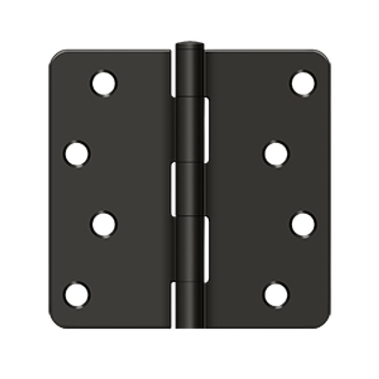 Deltana 4" X 4" X 1/4" Radius Corner Hinge Residential Steel, 1/, .085 Thickness, Oil Rubbed Dark Bronze (Pair)