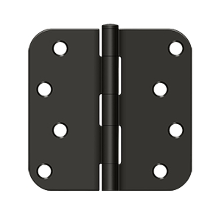 Deltana 4" X 4" X 5/8" Radius Corner Hinge Steel, .085 Thickness, Oil Rubbed Dark Bronze (Pair)