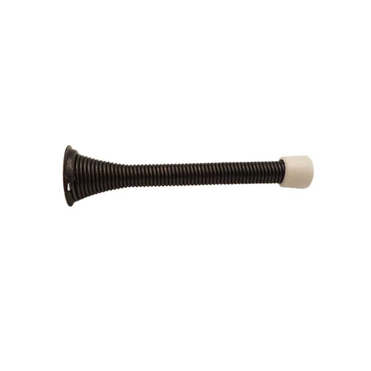 Orca Hardware 3-3/4" Spring Door Stop -/4" With White Tip, Oil Rubbed Dark Bronze
