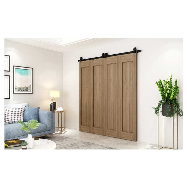 Orca Hardware 75" Flat Track Kit For Bifold Doors, Top Mount, Maximum Weight 2 Panel: 120 Lbs., Maximum Weight 4 Panel: 220 Lbs., Matte Black