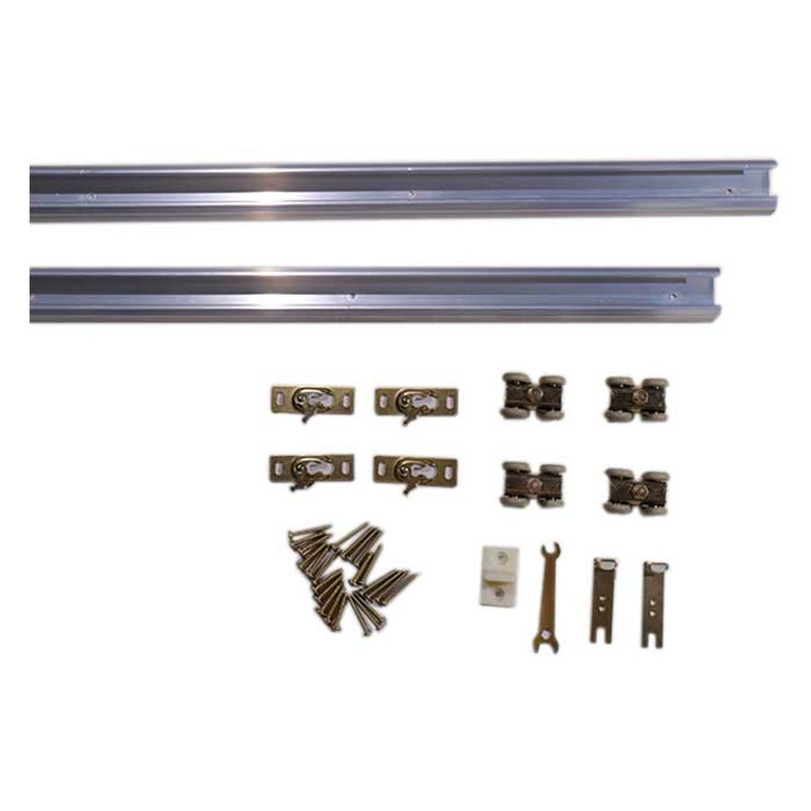Orca Hardware Bpk1600 Bypass Door Hardware Kit 72", 250 Lbs., 1-3/8" To 1-3/4" Thickness