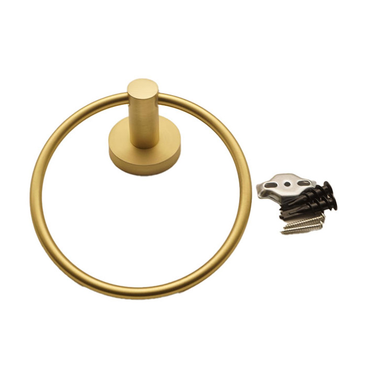 Orca Hardware Camano Towel Ring, Satin Brass