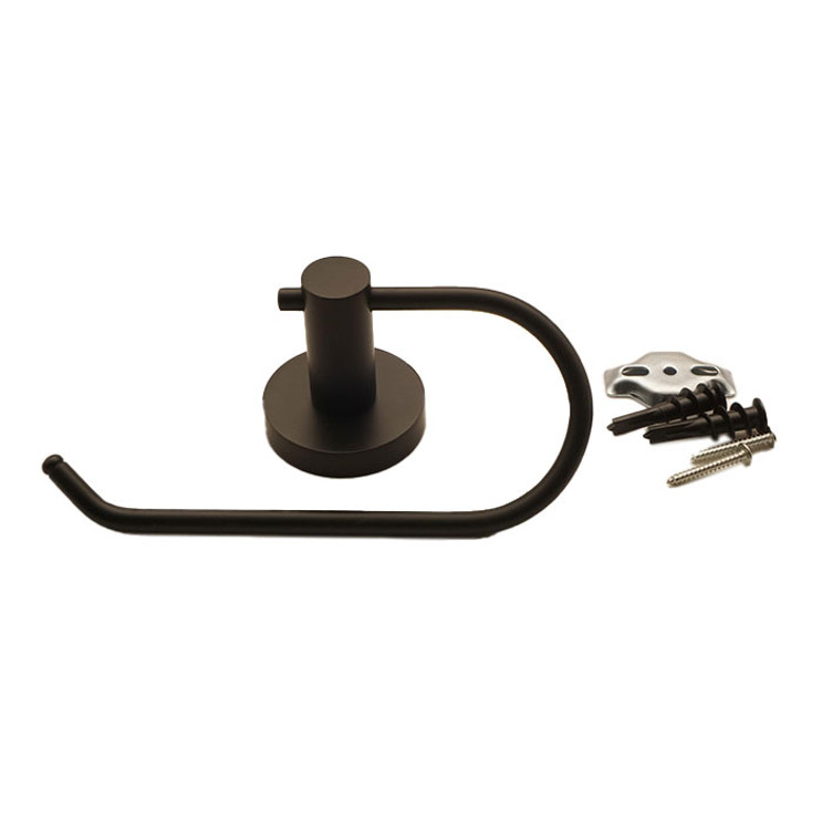 Orca Hardware Camano Curved Euro Toilet Paper Holder, Matte Black