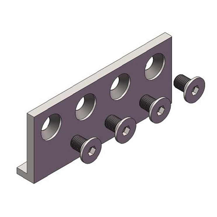 Orca Hardware Barn Door-Flat Track Connector Plate, Steel, Satin Stainless