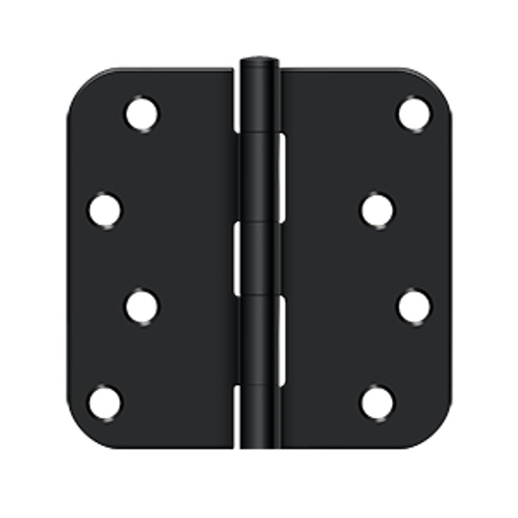 Deltana 4" X 4" X 5/8" Radius Corner Hinge Steel, .085 Thickness, Black Painted (Pair)