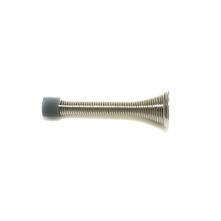 Orca Hardware 3-1/8" Spring Door Stop With Grey Tip, Antique, Satin Nickel Blackened