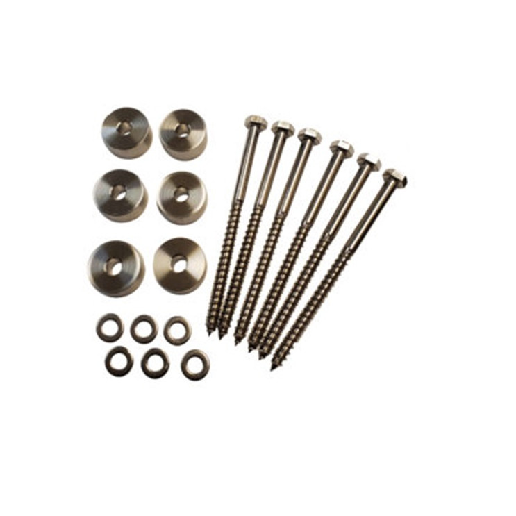 Orca Hardware Barn Door-Flat Track Spacer Extender And Lag (6 Piece Set) 14mm (1/2") 127mm (5"), 6 Per Set, Steel, Can Be Used As An Anti-Crush Wall Plug, Satin Stainless