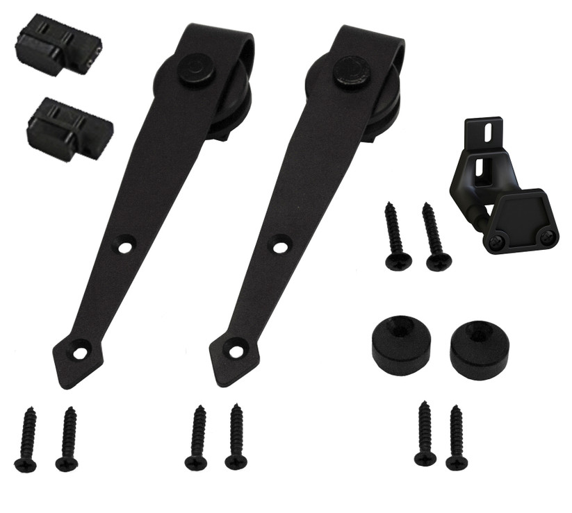 Orca Hardware Double Door Kit For Cabinet Track For Spear Hangers Hanger Hanging A Second Onto A, With, Matte Black